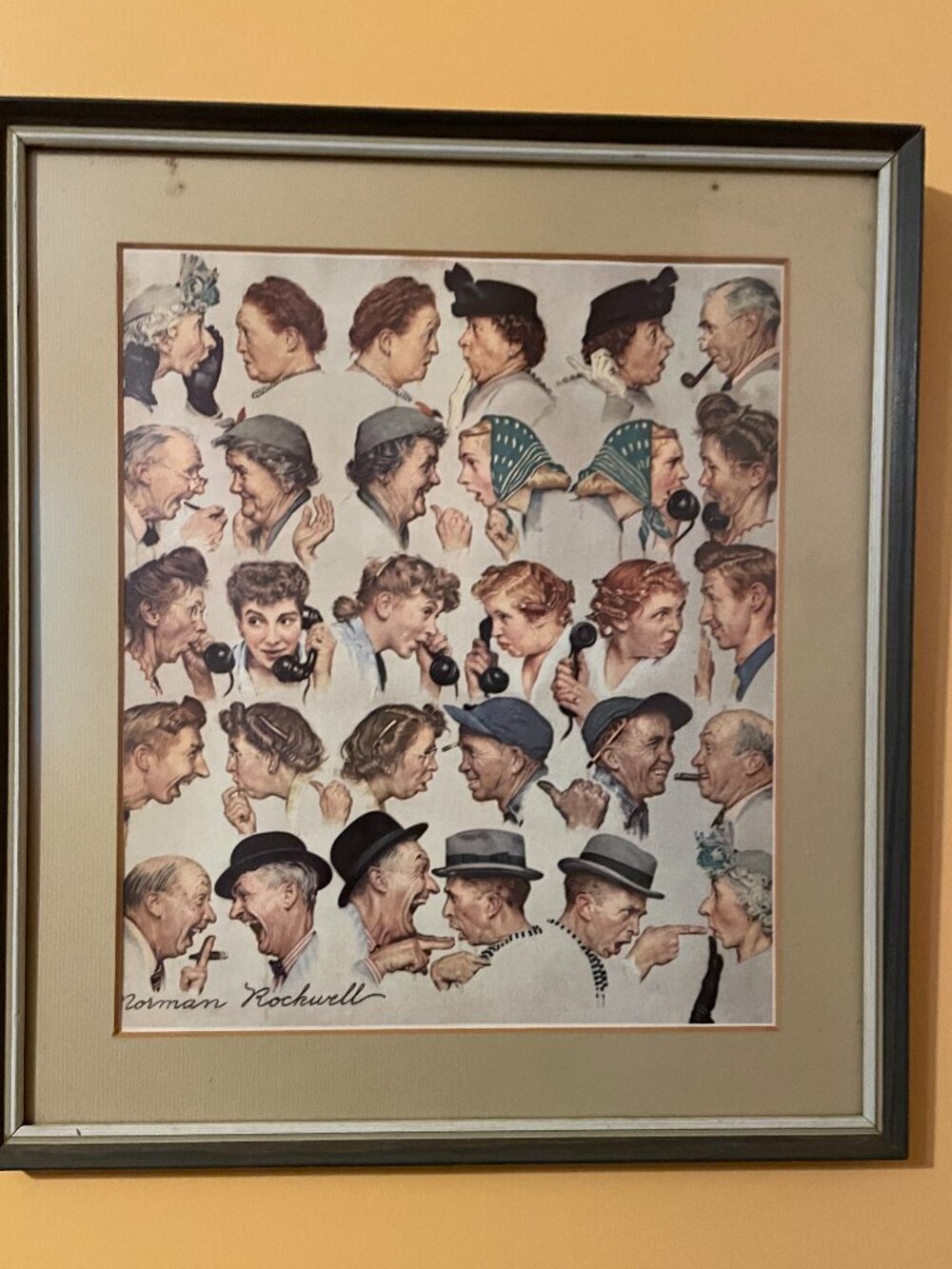Framed Norman Rockwell print, Vintage